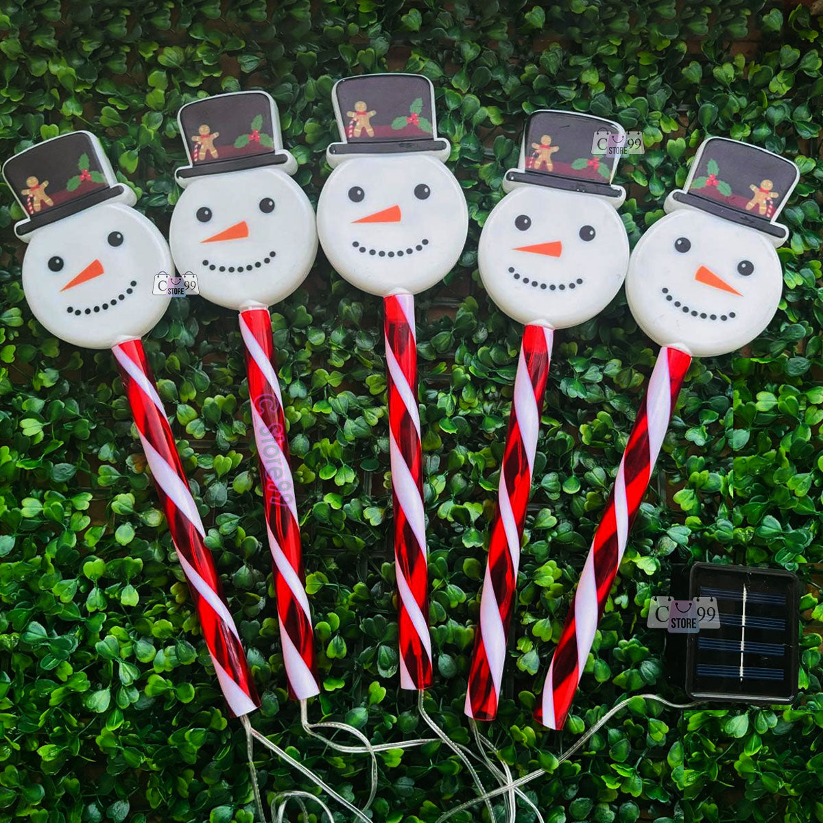 ☃️ Luces Solares Navideñas de Muñeco de Nieve 🎅